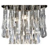 Contemporary Murano Glass Sputnik Chandelier Flush Mount, Mazzega Style