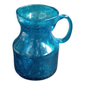 Vase en verre bullé - bleu