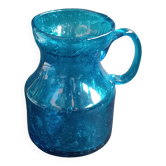 Blue bubbled glass vase Top Design Italy 1970