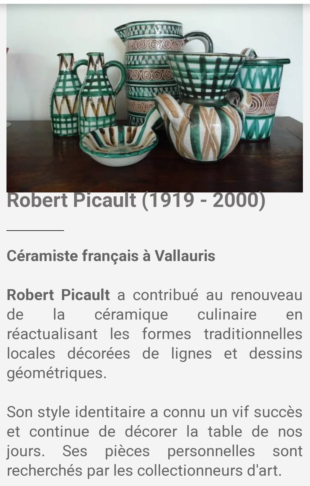 Knife rest Robert Picault Vallauris