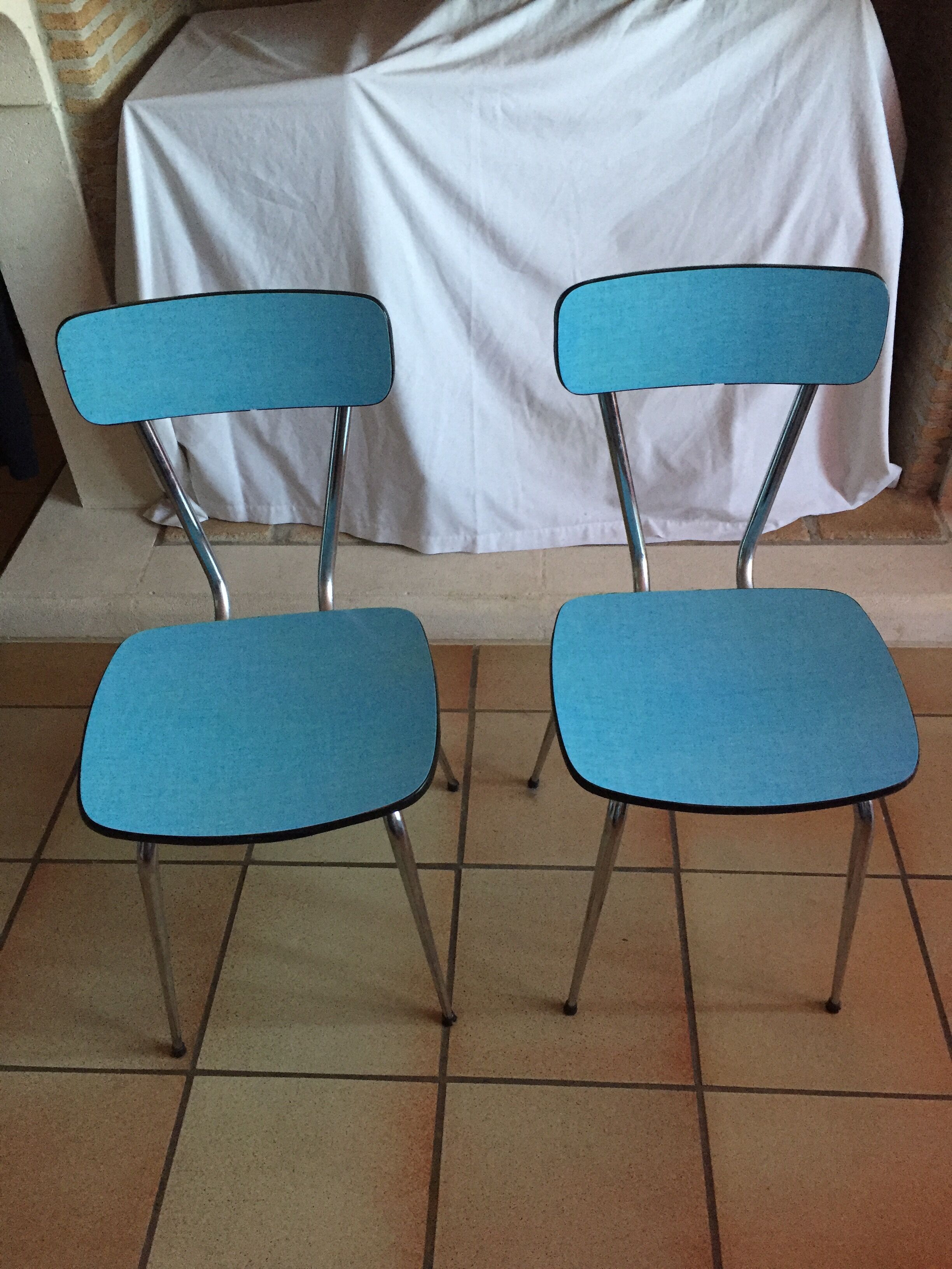 Paire de chaises en Formica vintage