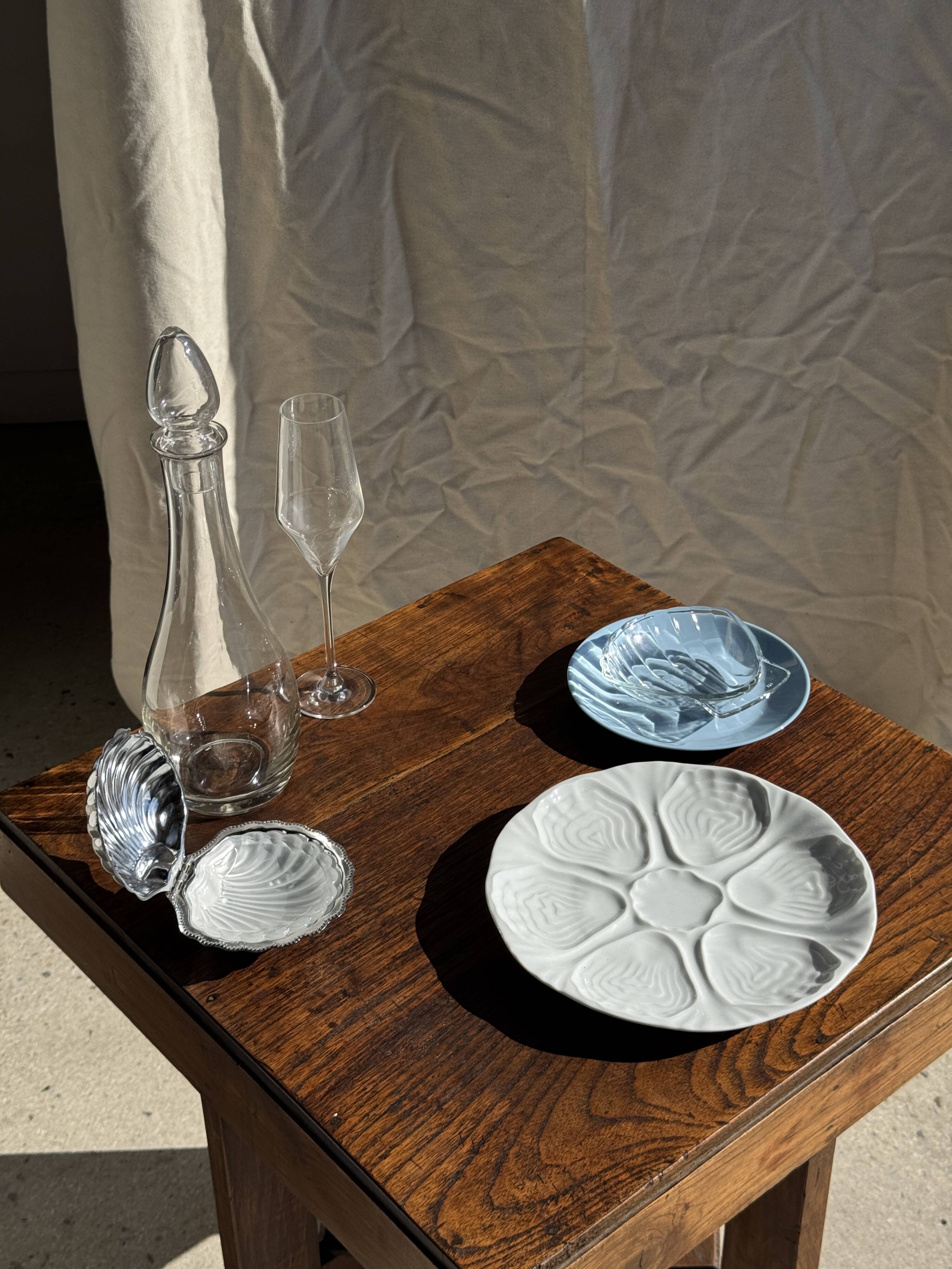 Set of 6 vintage blue dessert plates D18 (1)