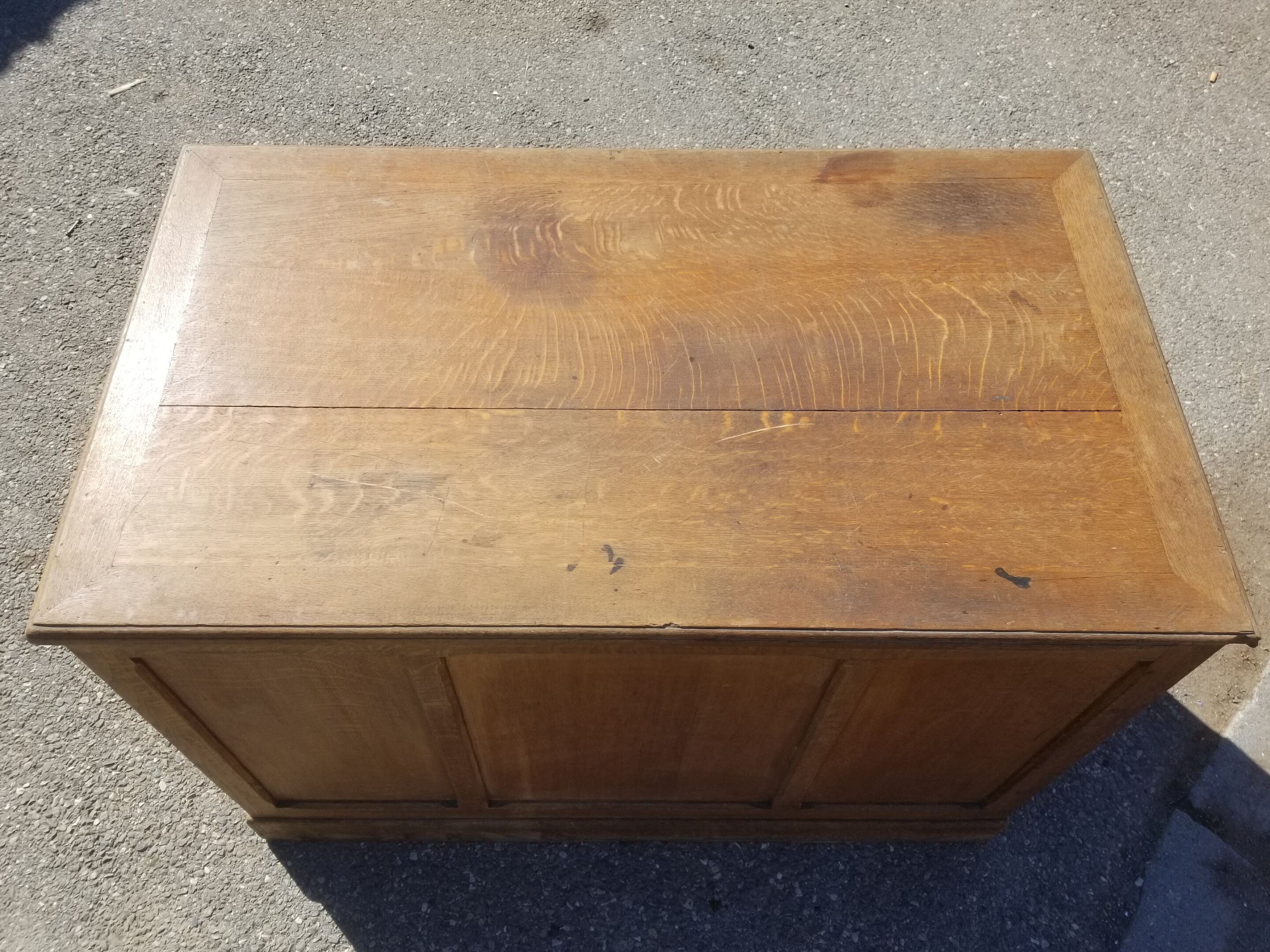 Old wooden administration office with sliding shelf
