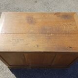 Old wooden administration office with sliding shelf