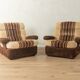 2x Space Age armchair set from the 1970s in velour