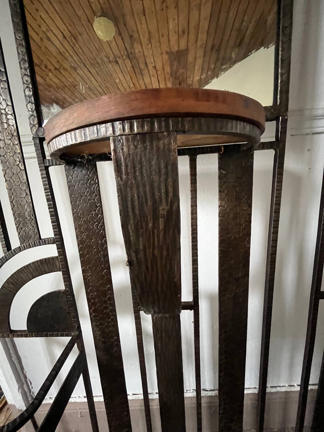 Wrought iron coat rack for the entrance