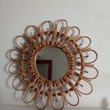Vintage bamboo mirror 56cm