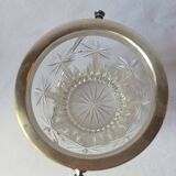 Cut crystal ice bucket, silver-plated metal, marked, cooler service.