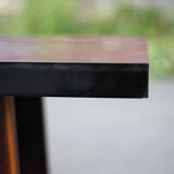 Vintage formica bistro table, wooden base side table