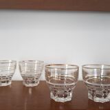 Set of 4 vintage glasses with gold rim