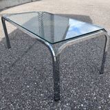 chrome and glass coffee table 1970