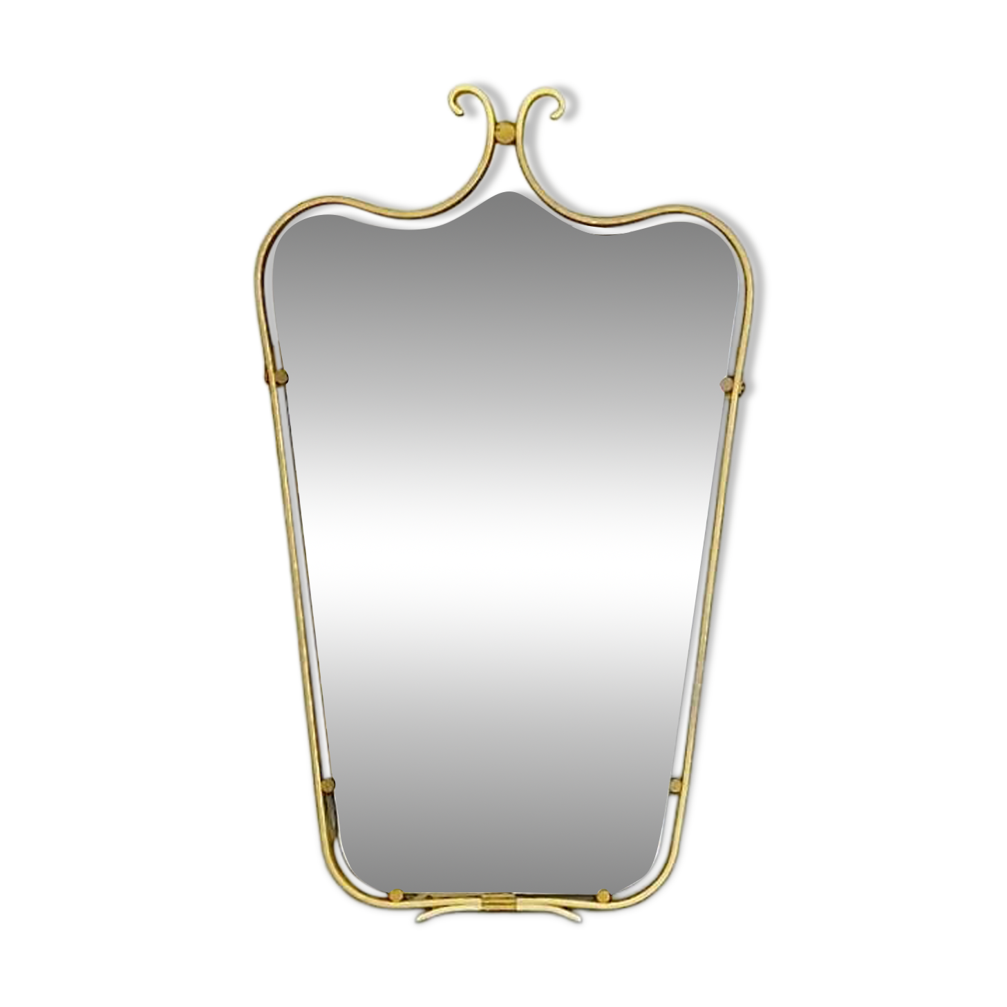 Gold Aluminum Beveled Wall Mirror - Modernism - 1950s