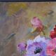 Oil on panel vintage painting Summer bouquet