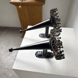 Black metal brutalist wall lights