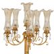Bronze and gilded brass floor lamp with six lights