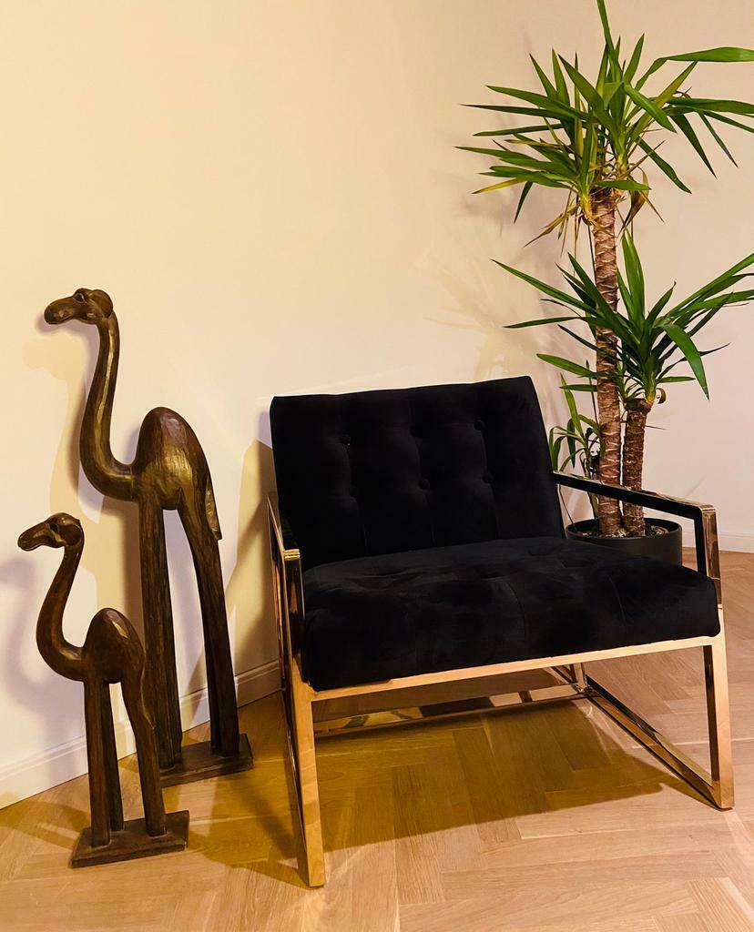 Fauteuil velours & or monoplace
