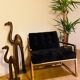 Fauteuil velours & or monoplace
