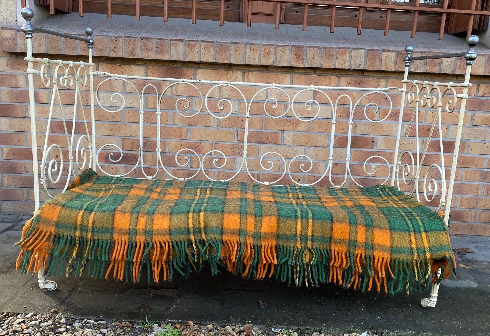 Wrought iron cot
