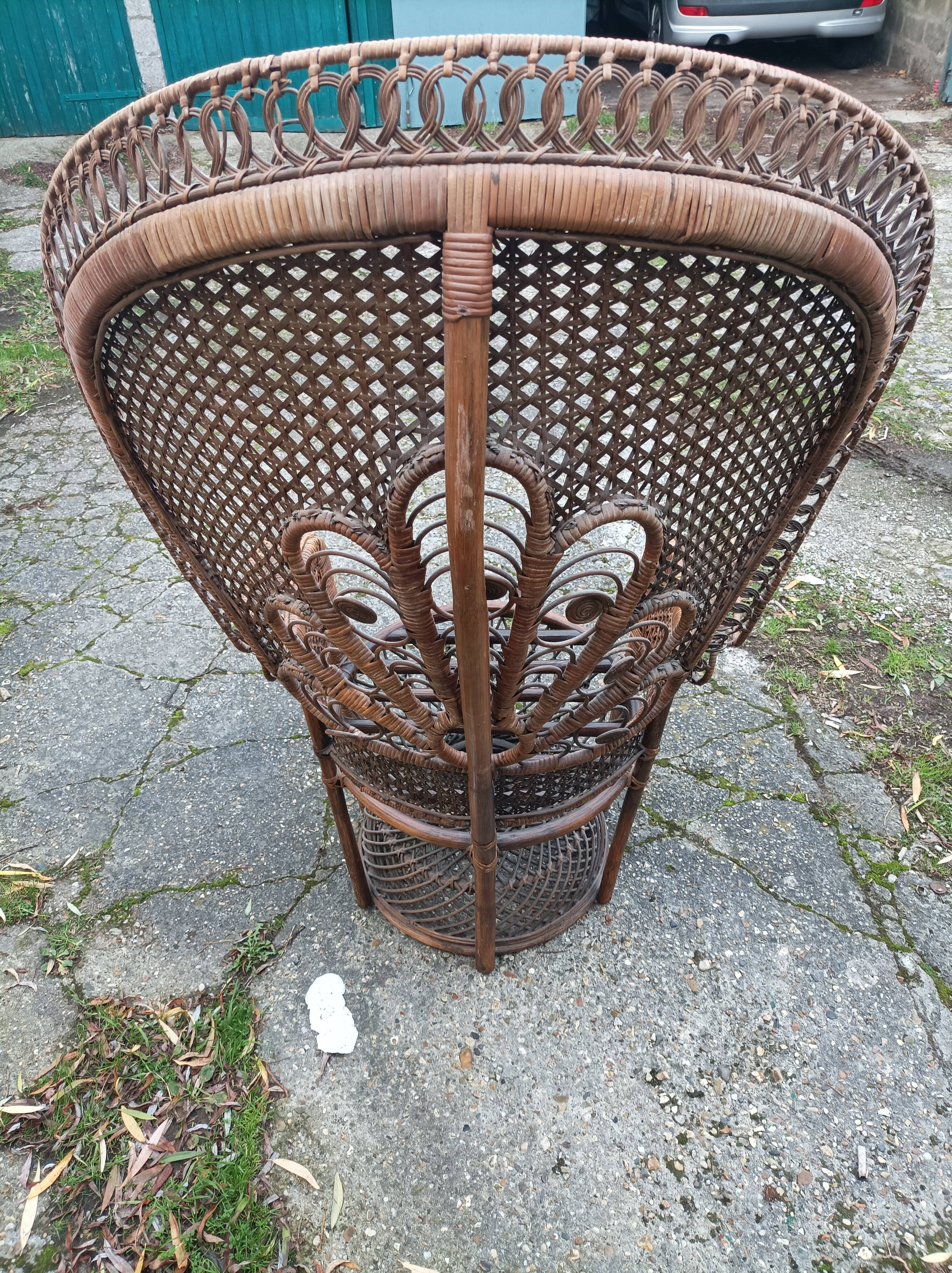 Armchair emmanuelle wicker vintage rattan