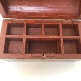 Persian indian box painted wooden hand late 19 th ethnic jewelry box