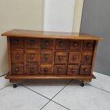 Trade furniture, apothecary in oak, late 19th century.