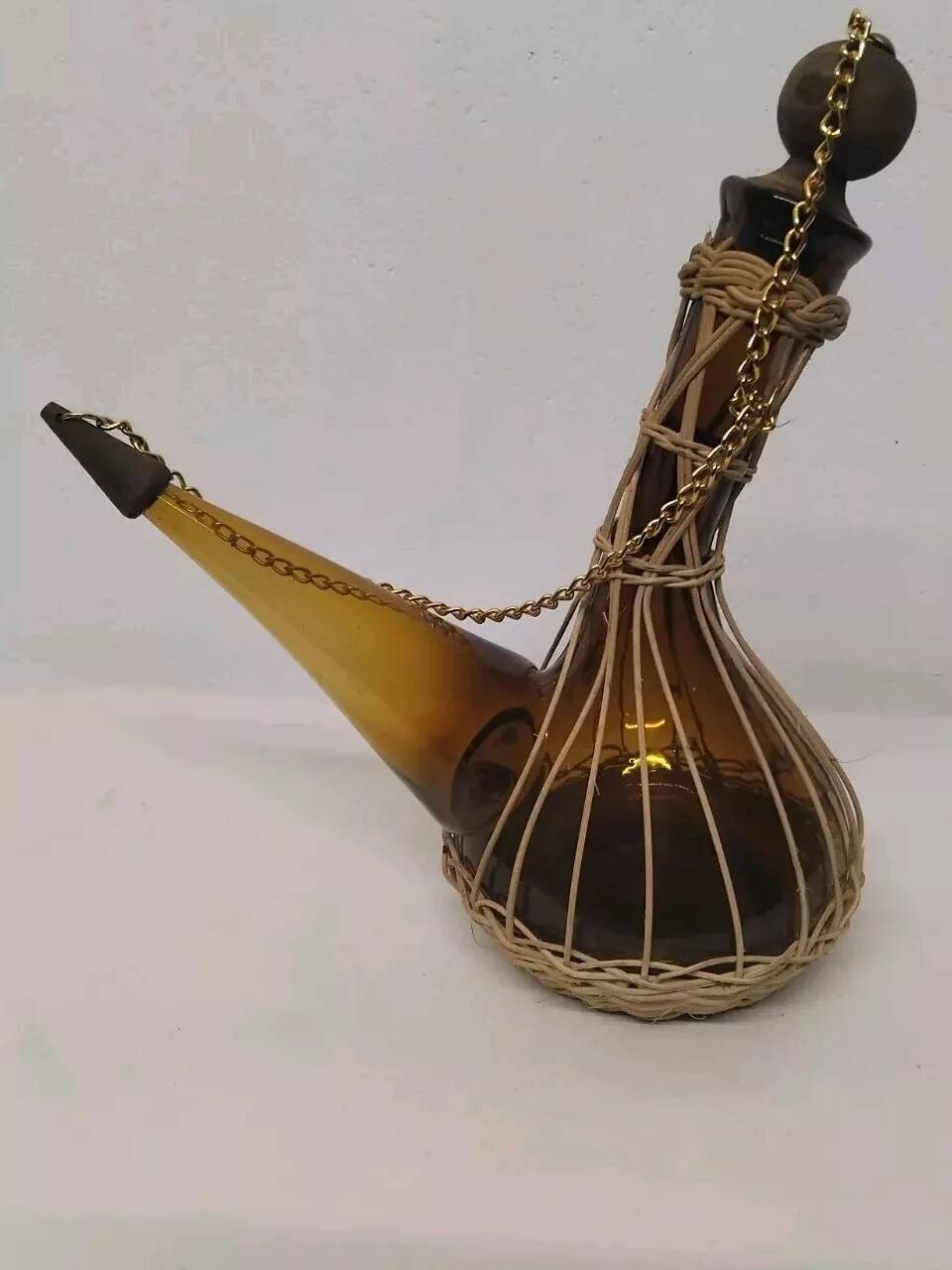 Spanish Decanter, Poron, Wicker Covering