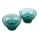 Lot de 2 coupelles en cristal vert foncé