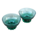 Lot de 2 coupelles en cristal vert foncé