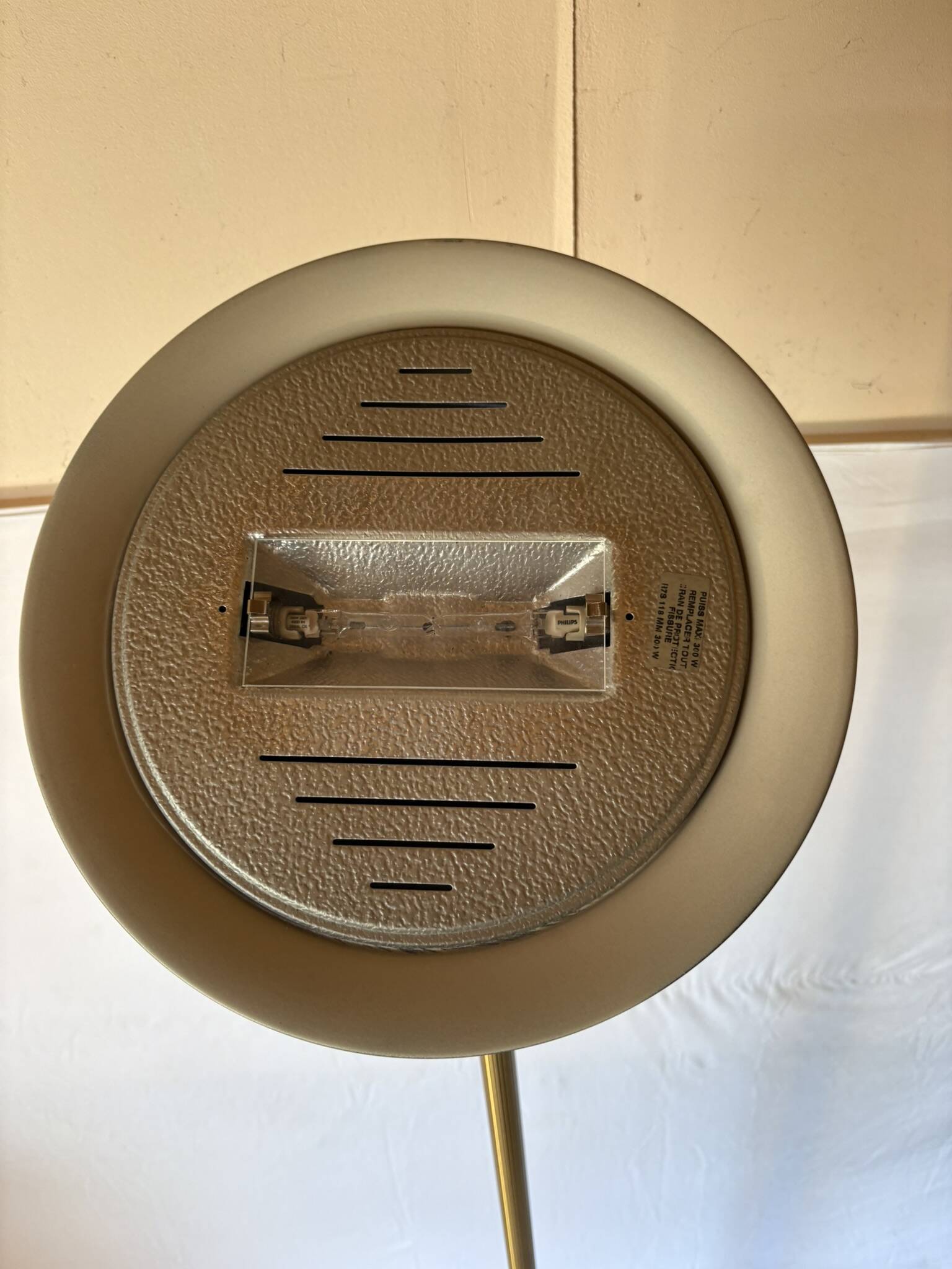 Brass torchiere floor lamp with neoclassical decoration – Empire style