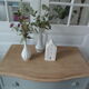 Commode vintage vert de gris, 4 tiroirs, plateau bois