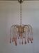 Lustre en cascade de grande taille en verre de Murano rose