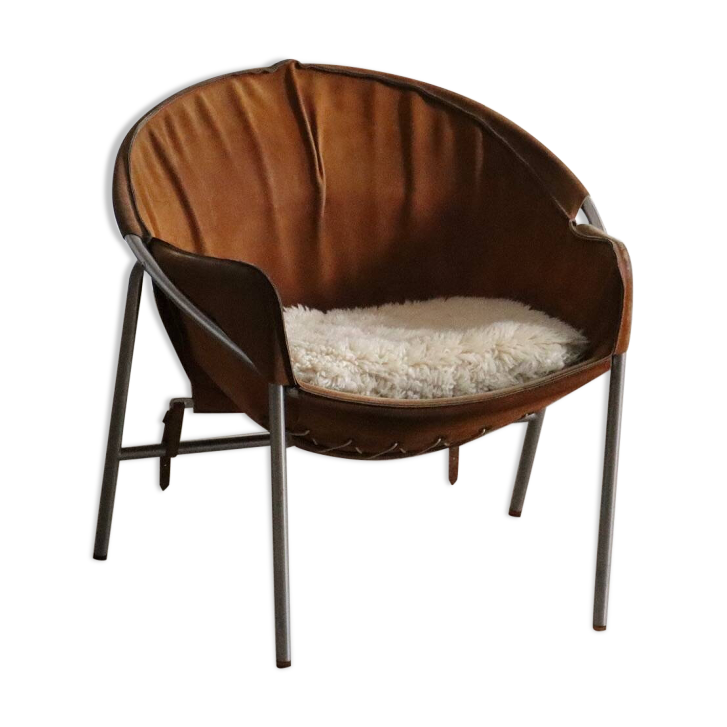 Erik Ole Jørgensen for Bovirke Easy Chair in suede and chrome Denmark 1953