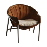 Erik Ole Jørgensen for Bovirke Easy Chair in suede and chrome Denmark 1953