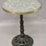 Bistro table with marble top and brass rim