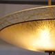 Mid-Century Three-Light Ceiling Lamp with Textured Glass Shade, 1950s