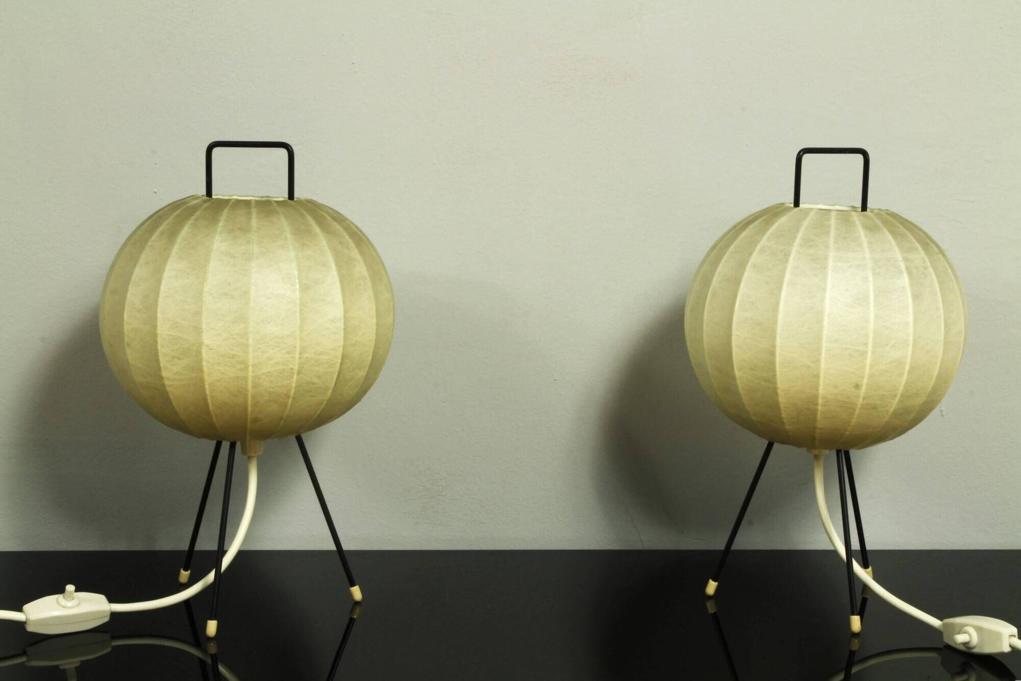 Pair of Cocoon Bedside Lamp by Friedel Wauer for Goldkant, 1960’s