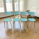 Ensemble de 4 chaises de cuisine vintage en formica bleu ciel