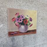 Old painting, anemones