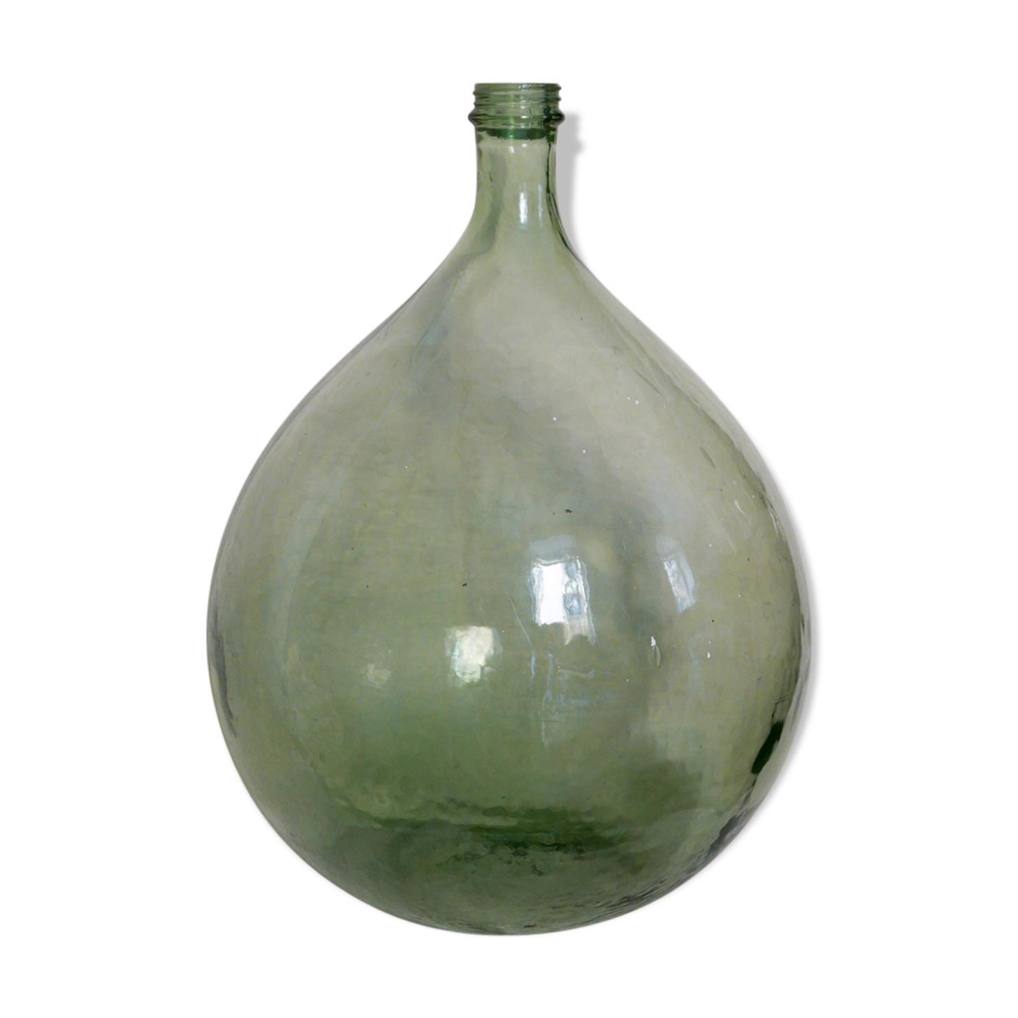 Demijohn 31 l 1/4 green blown glass