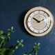 Formica vintage clock round silent wall clock "SMI golden maple"