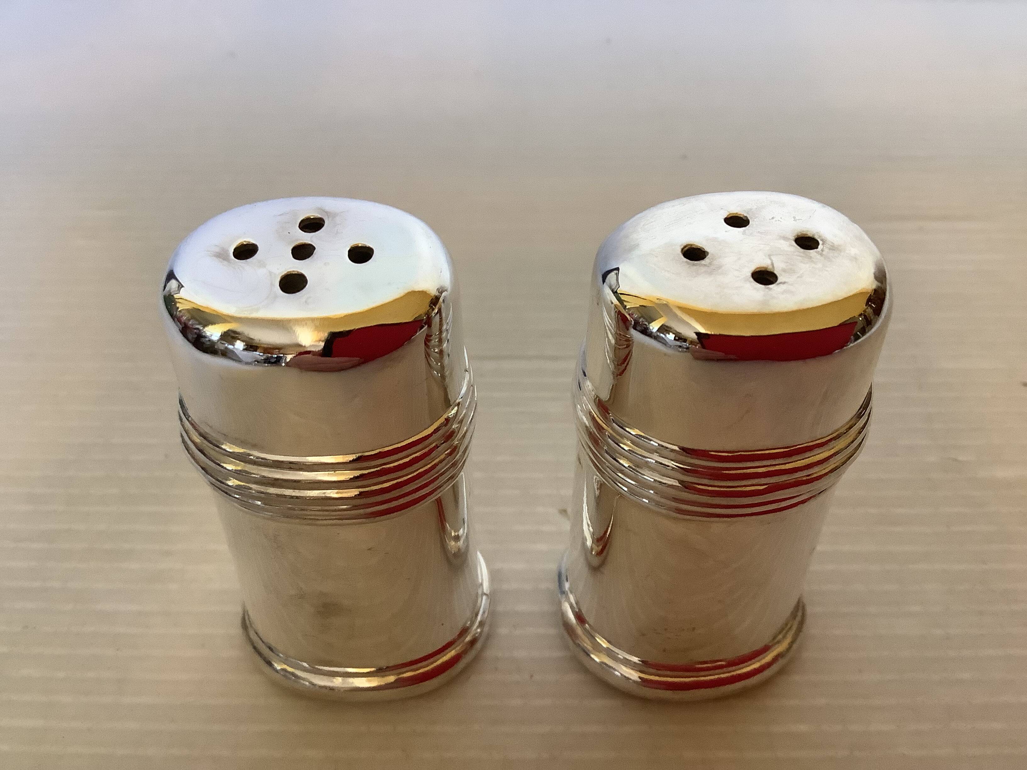 Salt and pepper set silver-plated Saint Hilaire