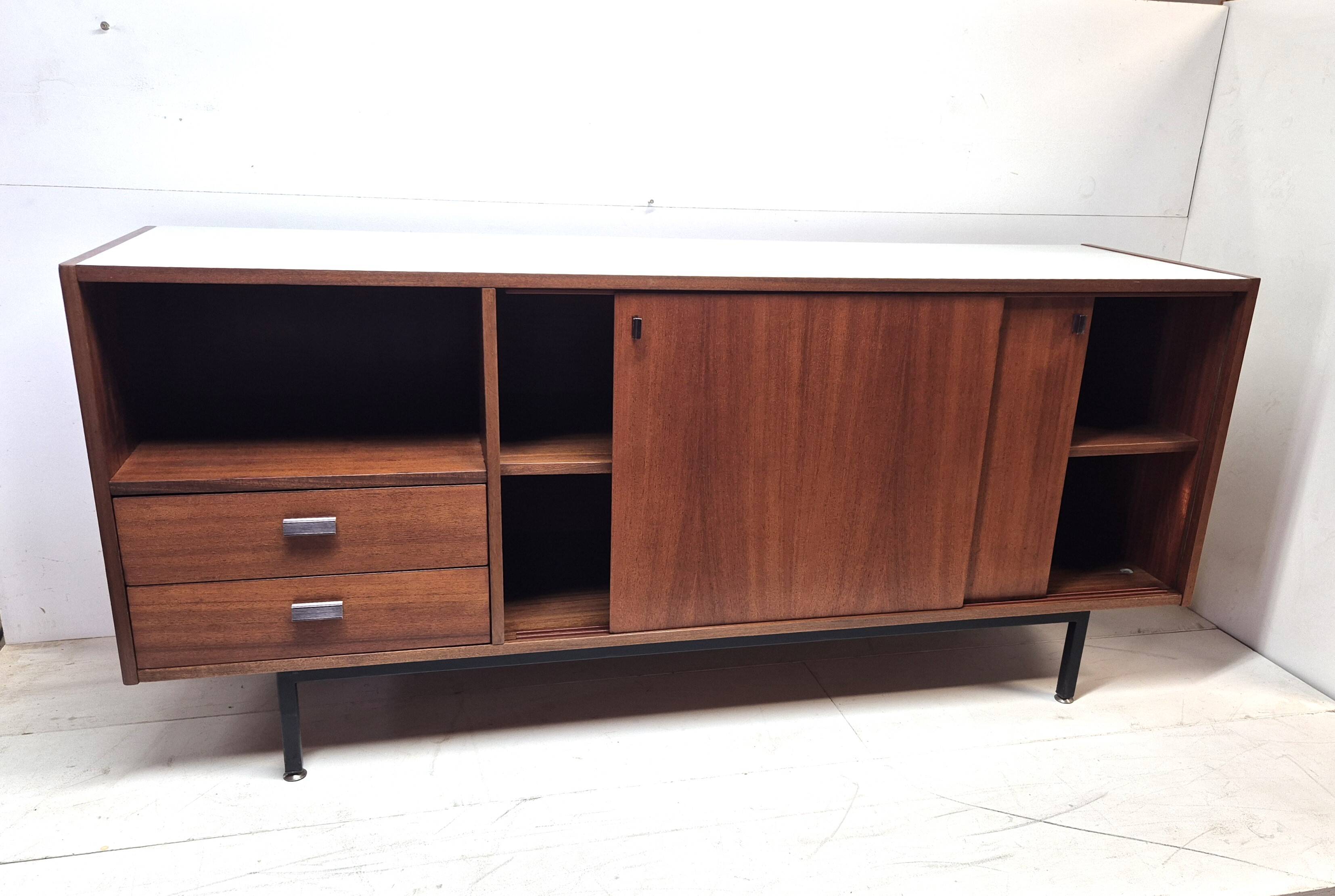 Low sideboard, 1950s/60s, from the Jean Zay University Residence in Antony