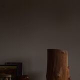 Swedish brutalist mid-century sculptural chair in solid pine.