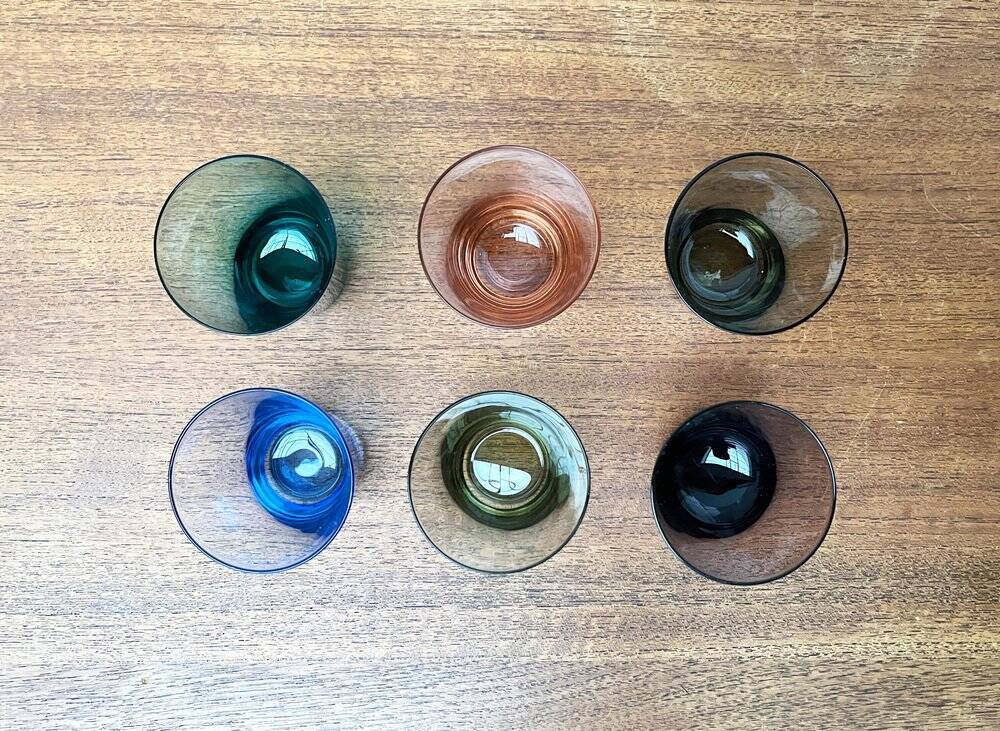 Coloured Shot Glasses German Mid-Century, 1960s, Set of 6