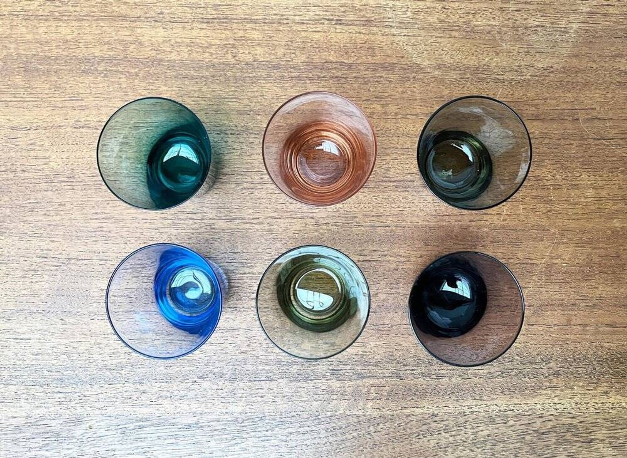 Coloured Shot Glasses German Mid-Century, 1960s, Set of 6