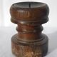 Candle holder round wood old teak patina of origin India