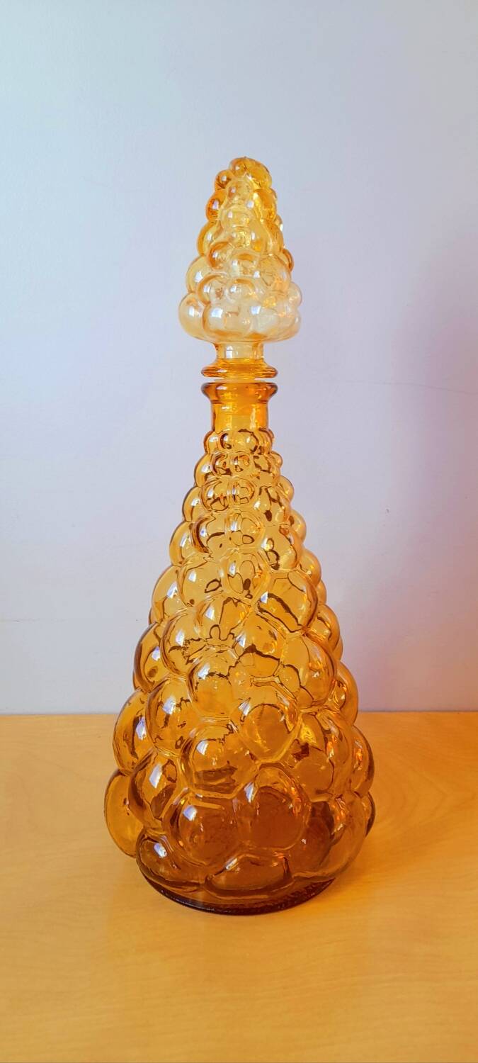 Amber Empoli glass carafe 70s