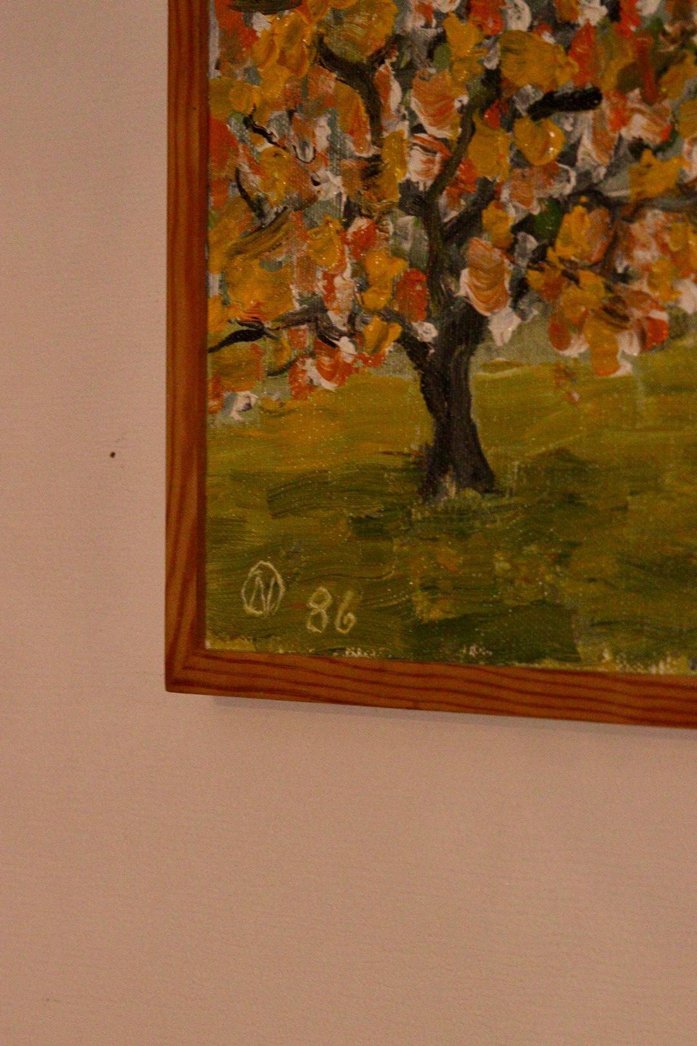 Huile sur toile «Arbre d'automne» par Olle Nilsson