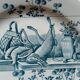 set of 10 antique earthenware plates with blue decoration from Bordeaux