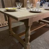 Raw wood farmhouse table